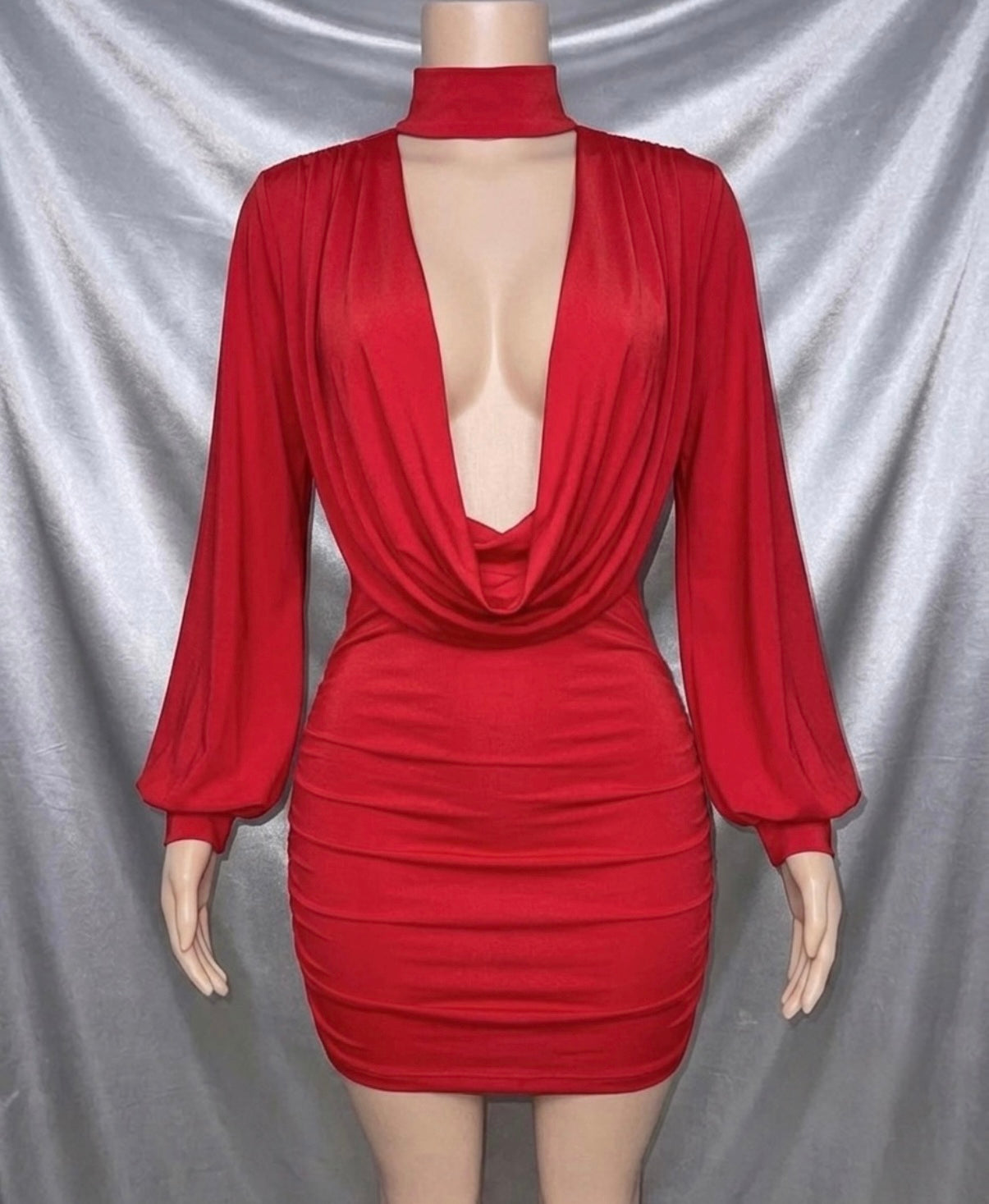 Red Drape Dress