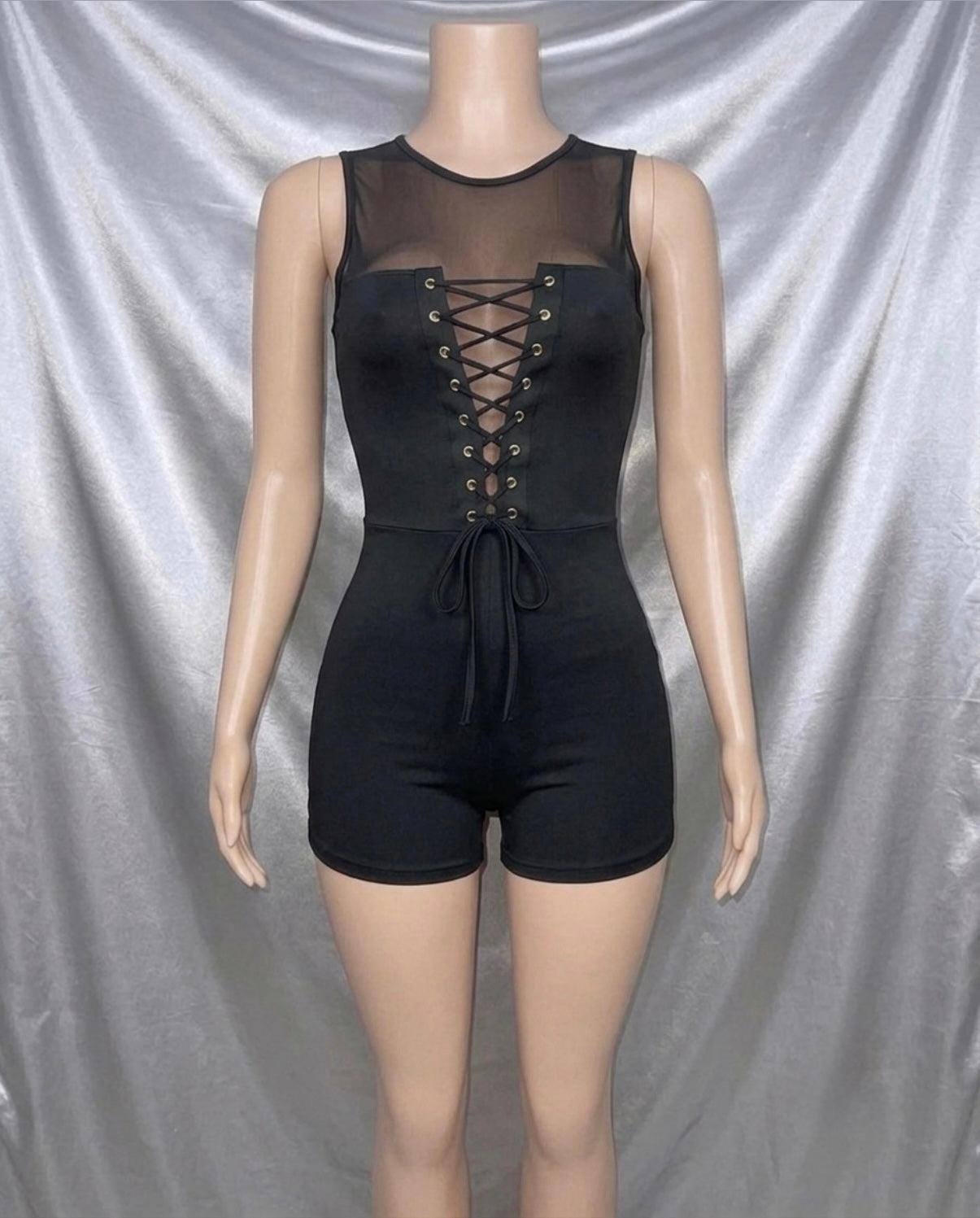 Black Lace-Up Bodysuit