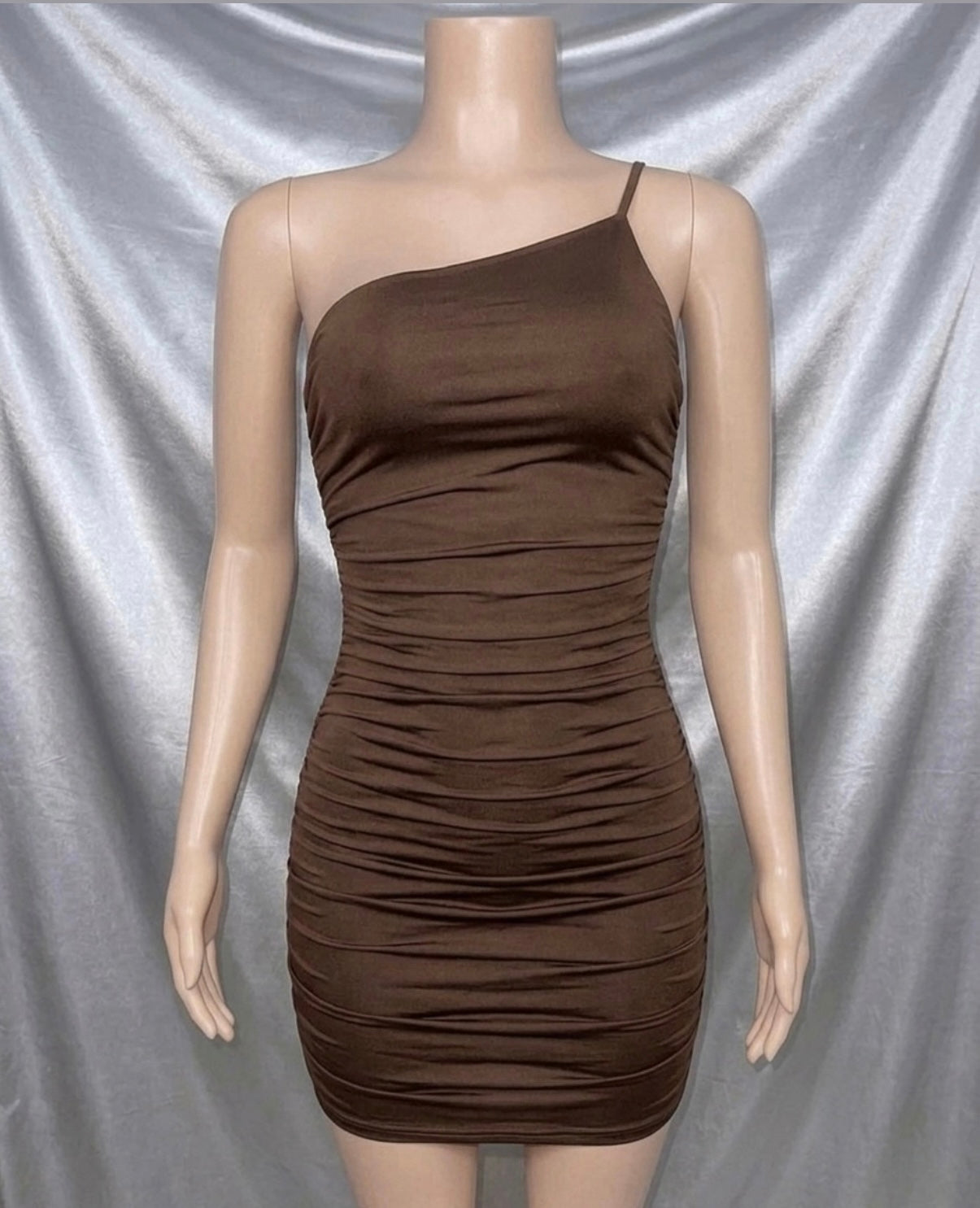 Brown Ruched Mini