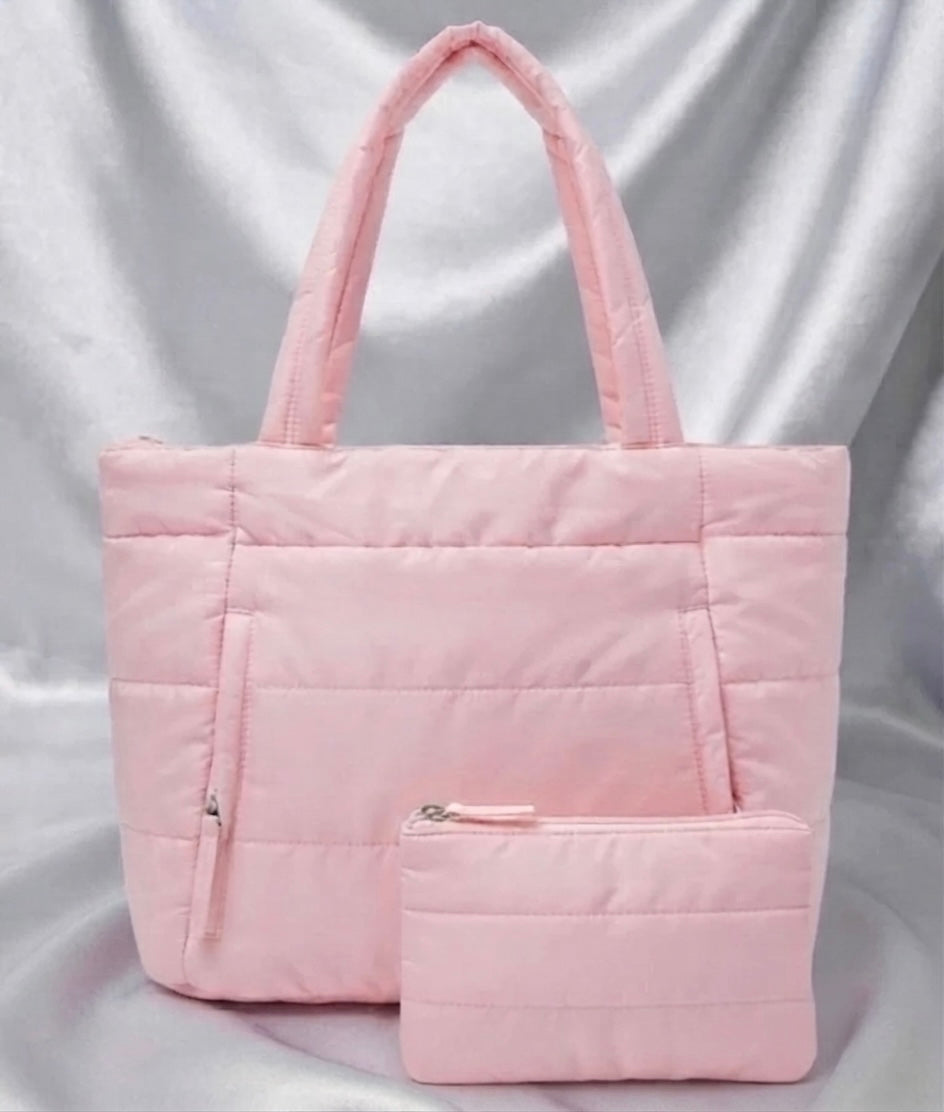 Pink Puffer Tote