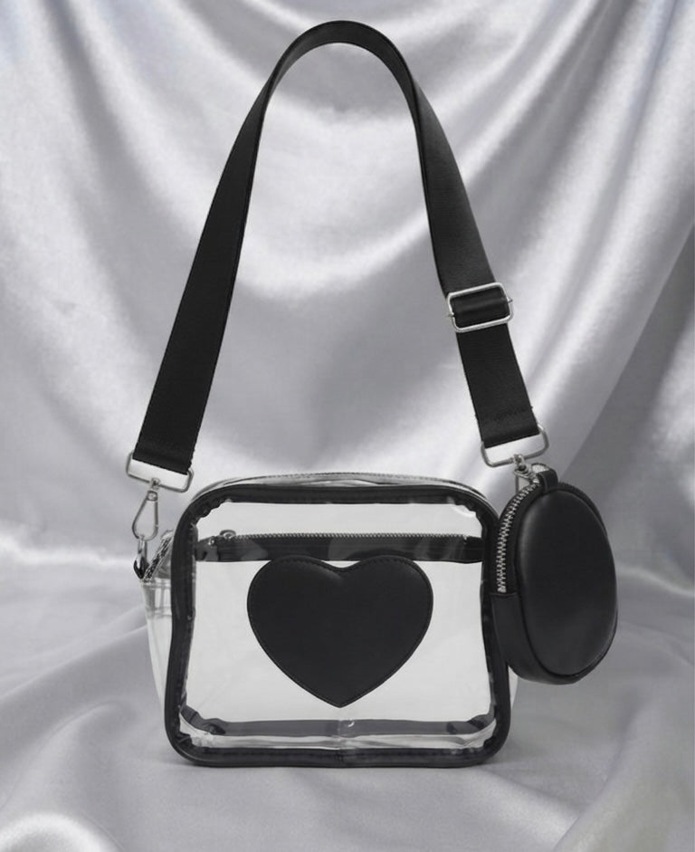 Midnight Heart Clear Bag