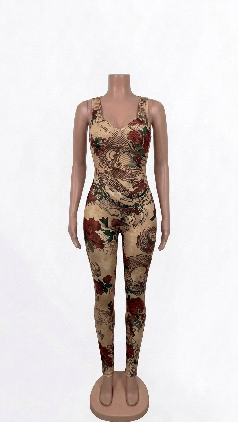 Dragon Print Jumpsuit