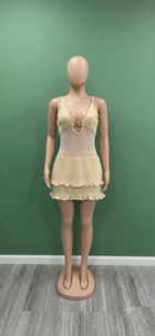 Cream Mesh Dress