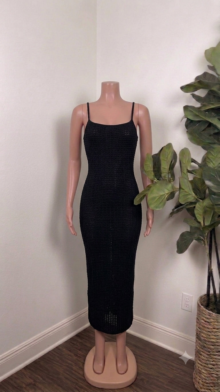 Black Crochet Maxi