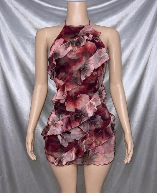 Burgundy Ruffle Mini