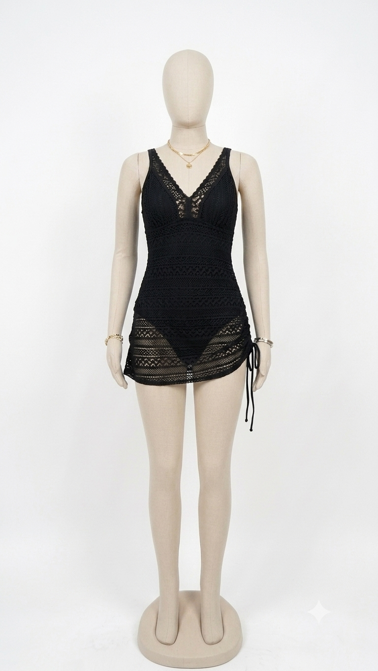 Black Crochet Swimsuit