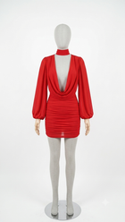Red Drape Dress