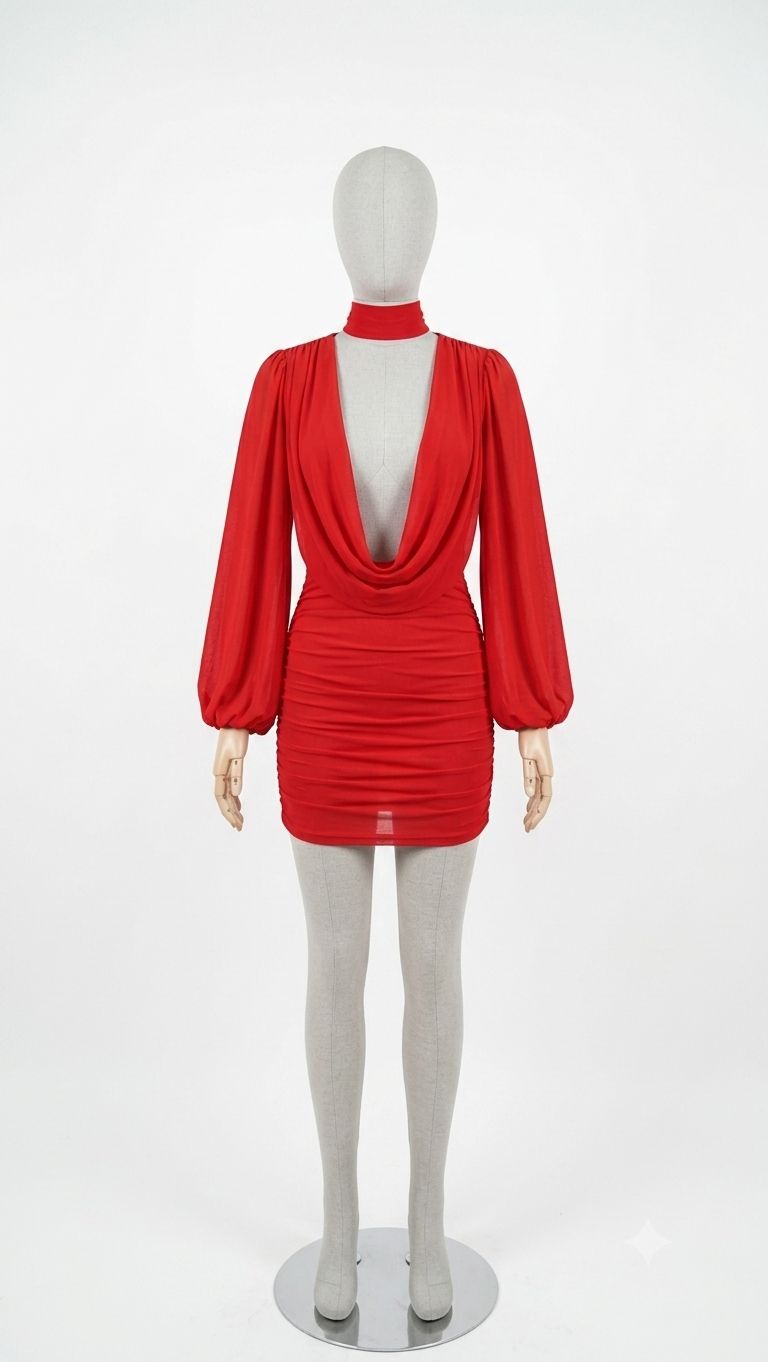 Red Drape Dress