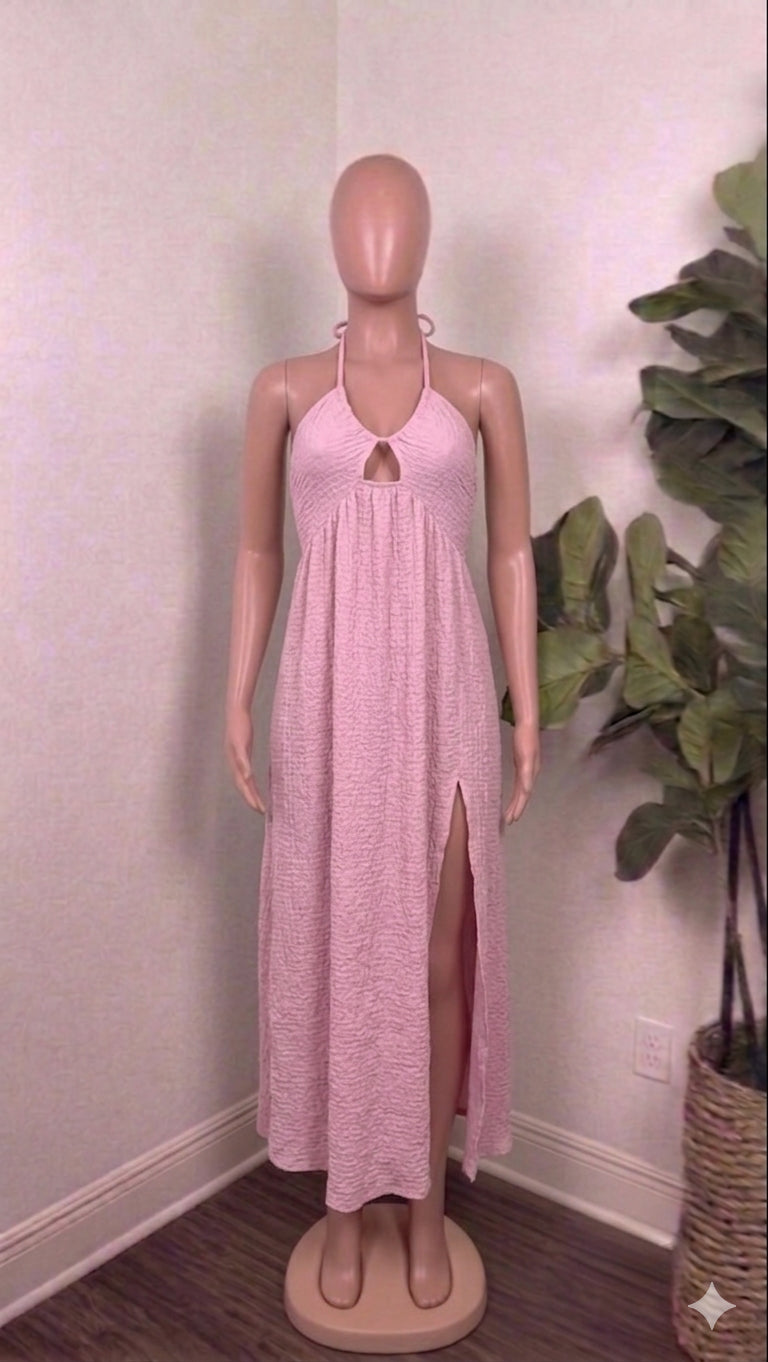 Pink Textured Maxi