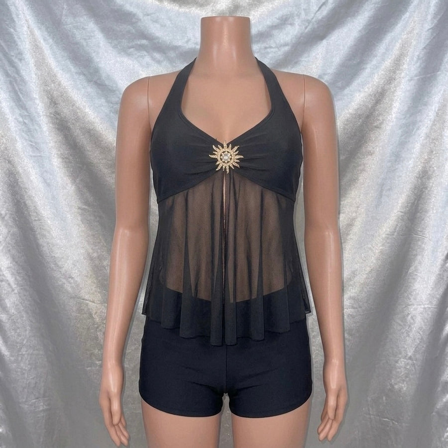 Black Sun Detail Swimsuit