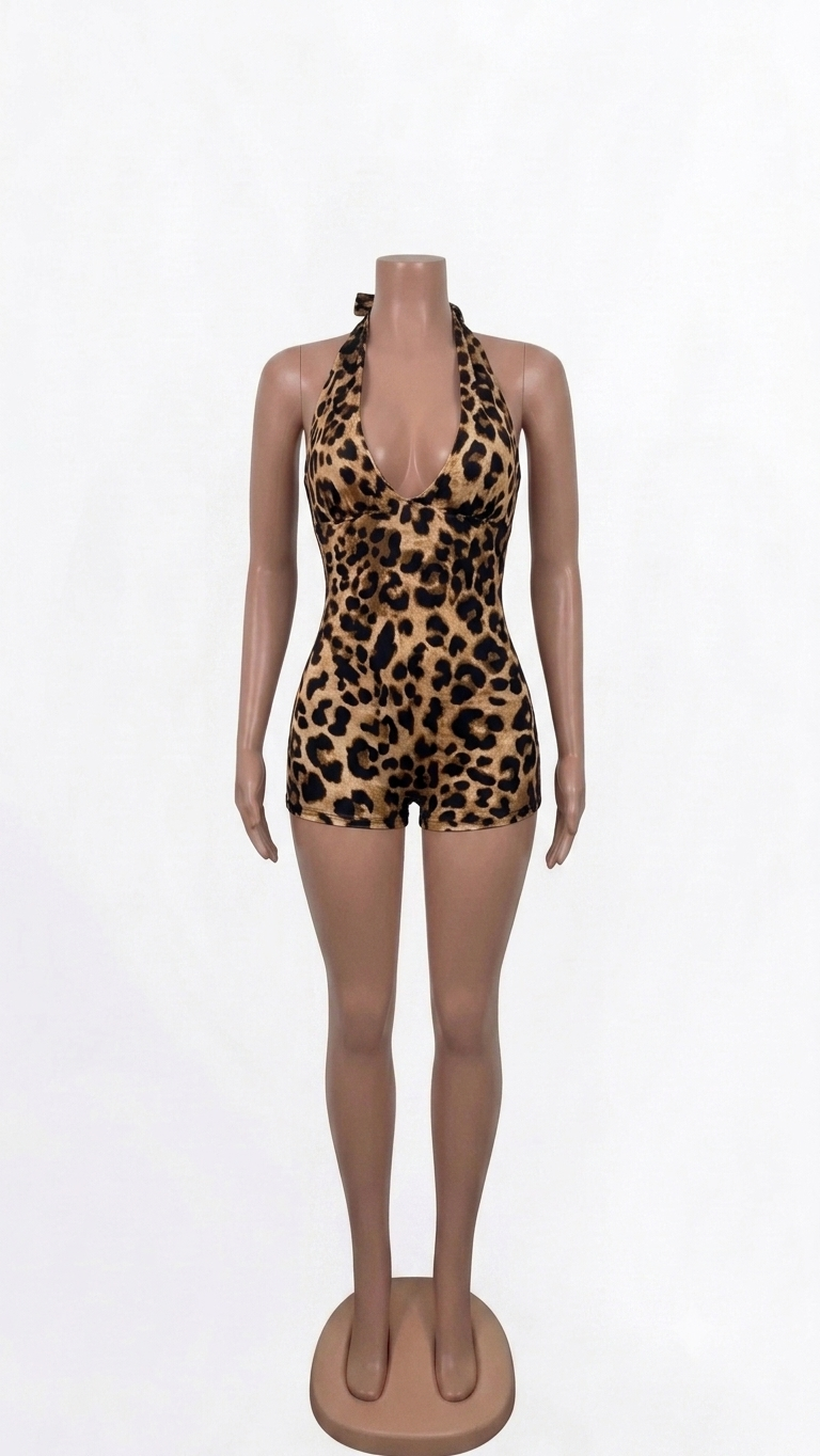 Leopard Print Romper