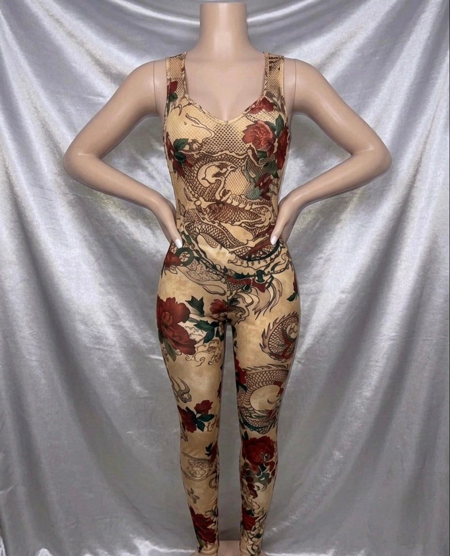 Dragon Print Jumpsuit