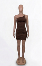 Brown Ruched Mini
