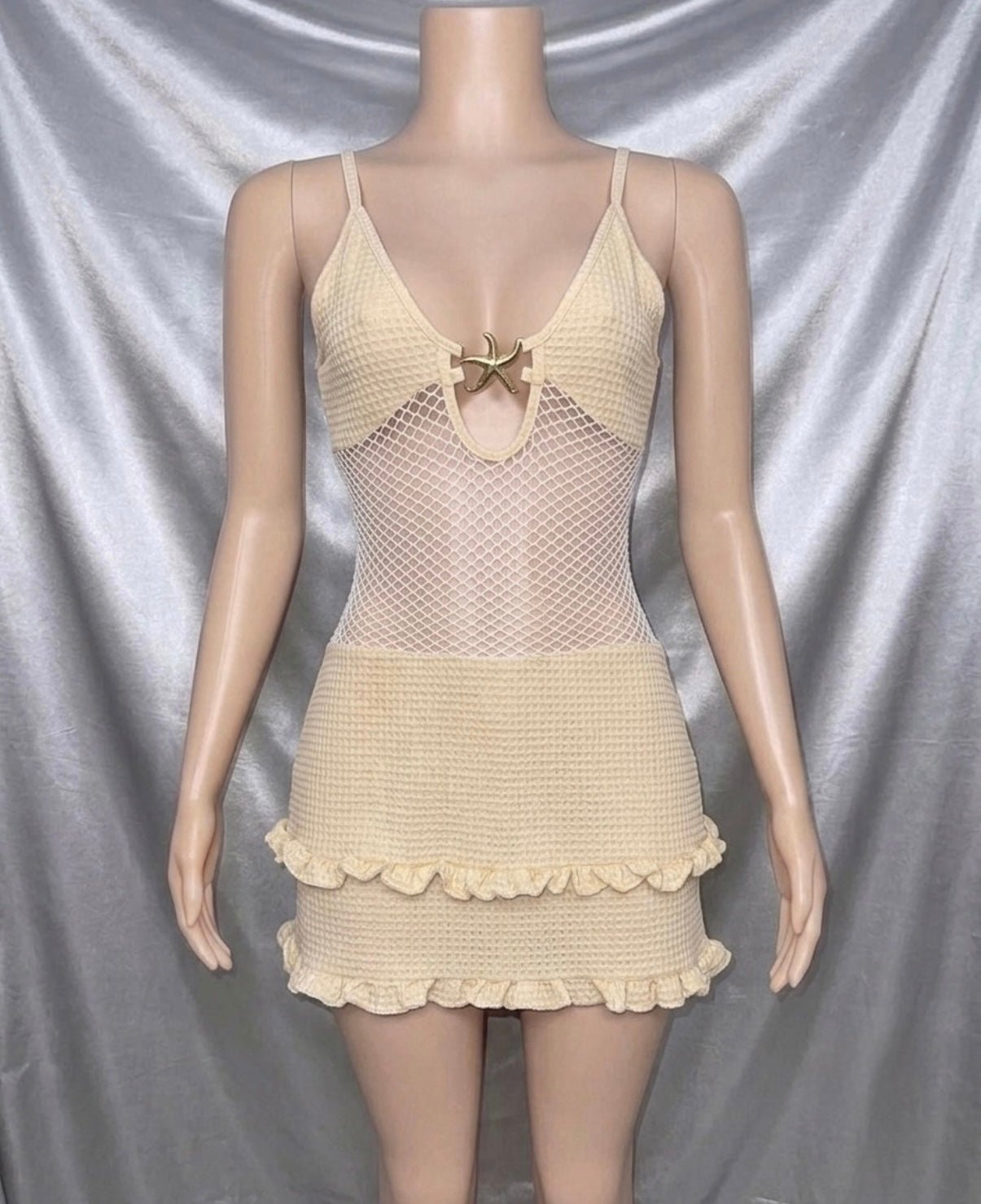 Cream Mesh Dress