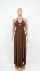 Brown Ribbed Maxi