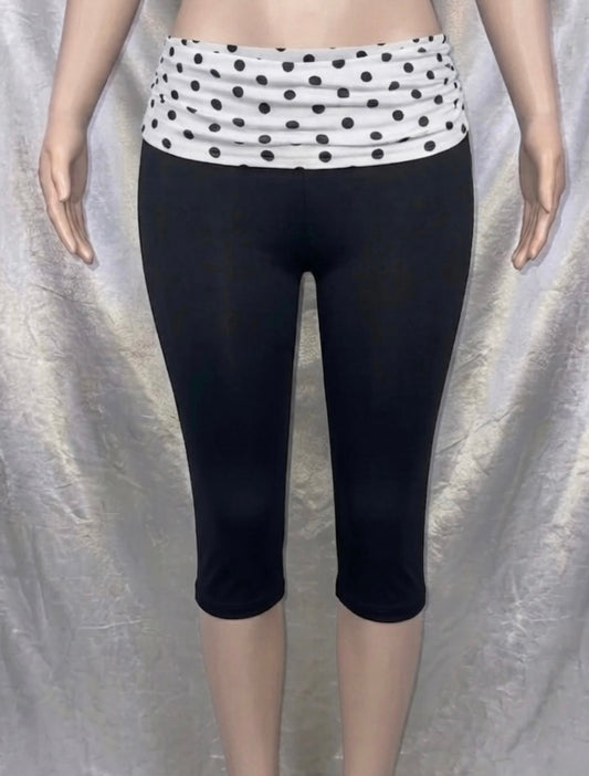 Dot Foldover Capri