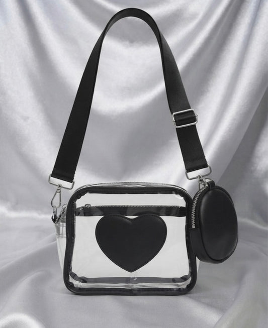 Midnight Heart Clear Bag